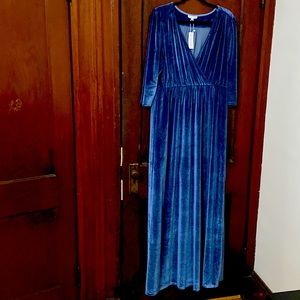 Blue velvet dress. Never worn!